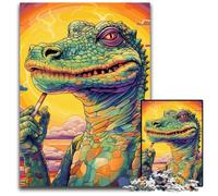 Puzzle psichedelico del coccodrillo del Nilo da 1000 pezzi per adulti, puzzle in legno ideale per gli innamorati, perfetto regalo di Natale, Capodanno, San Valentino 50x75CM/19,68x29,52 pollici