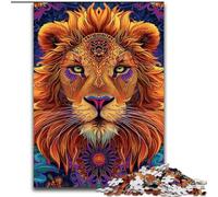 Puzzle psichedelico del leone per adulti e adolescenti, puzzle da 1000 pezzi, adatto per bambini dai 14 anni in su, idee regalo per migliorare la memoria (50x75cm)