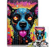 Puzzle psichedelico della iena per adolescenti, puzzle da 1000 pezzi, difficile da completare ma divertente e umoristico, decorazioni e regali unici per la casa, 38x26cm