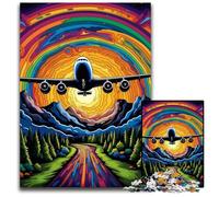 Puzzle psichedelico di aerei da 1000 pezzi per adulti, puzzle in cartone, regalo perfetto per l'arredamento della casa e per il divertimento delle feste, 26X38CM/10,23x14,96 pollici.