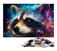 Puzzle psichedelico di animali procione da 1000 pezzi per adulti, puzzle in cartone per decorazioni per la casa, allenamento del cervello e regali per le feste, 26X38CM/10,23x14,96 pollici.