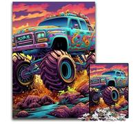Puzzle psichedelico di camion da 1000 pezzi per adulti, puzzle per adulti, regalo di sfida per la mente, attività educativa per adolescenti, 26X38CM/10,23x14,96 pollici