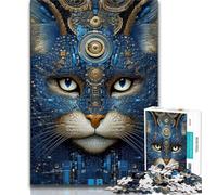 Puzzle psichedelico di gatti da 1000 pezzi per adolescenti, attività divertenti da fare a casa con assemblaggio di modelli, regalo di compleanno, regali da viaggio 38x26cm