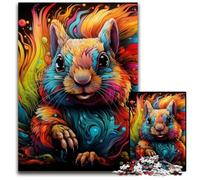 Puzzle psichedelico di scoiattoli per adulti, puzzle in legno da 1000 pezzi per adulti, rompicapo impegnativo per adolescenti, divertente serata di giochi in famiglia 50x75CM/19,68x29,52 pollici