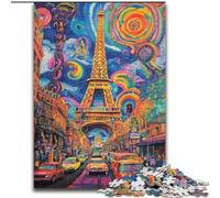 Puzzle psichedelico Eiffel da 1000 pezzi per adolescenti, regalo di compleanno per trascorrere il tempo in casa, regali, arte murale per 14+ anni (50x75cm)