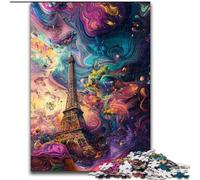 Puzzle psichedelico Eiffel da 1000 pezzi per adulti e adolescenti, gioco stimolante e gioco per famiglie, regalo di compleanno, regali, arte murale (50x75cm)
