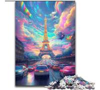 Puzzle psichedelico Eiffel da 1000 pezzi per adulti e adolescenti, interessante strumento per ridurre lo stress e favorire l'interazione genitore-figlio (26x38cm)