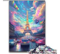 Puzzle psichedelico Eiffel per adolescenti, puzzle da 2000 pezzi, attività per famiglie con poster abbinato e foglio di quiz per età 14+ (70x100cm)
