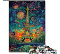 Puzzle psichedelico Eiffel per adulti, puzzle da 1000 pezzi, difficile da completare ma divertente e umoristico, regalo di compleanno, regali, arte murale (26x38cm)