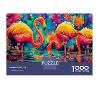 Puzzle psichedelico fenicottero, 1000 pezzi, puzzle impossibile, perfetto per il relax, 100% cartone riciclato per regali decorativi, 38 x 26 cm, 1000 pezzi