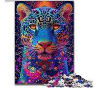 Puzzle psichedelico Jaguar per adulti e adolescenti, puzzle per giochi educativi, giocattoli, regali di compleanno, decorazioni murali (50x75cm)