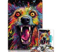 Puzzle psichedelico La iena da 1000 pezzi per adolescenti, gioco rompicapo, decorazione da parete, compleanno e Natale (38x26cm)