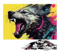 Puzzle psichedelico "La iena" da 1000 pezzi per adulti, puzzle in legno, stimolante, fai da te, gioco decorativo, giocattolo interattivo per famiglie, 50x75CM/19,68x29,52 pollici