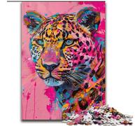 Puzzle psichedelico leopardo per adulti e adolescenti, 1000 pezzi, adatto per bambini dai 14 anni in su, decorazione da parete, regalo di compleanno (50x75cm)