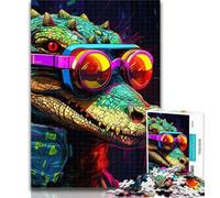 Puzzle psichedelico per adolescenti, coccodrillo del Nilo, 1000 pezzi, regalo per adolescenti, Relax Games, ideale come regalo per tutta la famiglia, 50x75cm