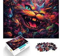 Puzzle psichedelico per adulti da 1000 pezzi giocattoli fai da te per gatti. Aiuta Il Cervello ad esercitare Giocattoli avvincenti per coltivare la Pazienza. 26x38cm