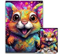 Puzzle psichedelico scoiattolo 1000 pezzi per adulti, puzzle rilassante e divertente, perfetto regalo di Natale e decorazione per la casa 50x75CM/19,68x29,52 pollici