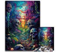 Puzzle psichedelico "Strada del teschio" per adulti, 1000 pezzi, ideale per adolescenti e collezionisti, regalo da viaggio, attività per famiglie, 50x75CM/19,68x29,52 pollici.