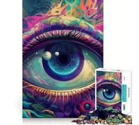 Puzzle psichedelico "Terzo Occhio" per adulti, 1000 pezzi, gioco di logica semplice e divertente, taglio di precisione, regalo di Natale (50x75cm)