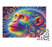 Puzzle Psychedelic Monkey Portrait 52x38cm 1000 Pieces per Adulti Ragazzi Famiglia Serata Gioco Decorazione Casa Regalo Compleanno Natale Attivita Rilassante