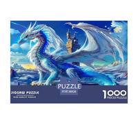 Puzzle Pterosauro 1000 pezzi - Castello del drago di ghiaccio blu Majestic Fantasy Puzzle impegnativi, per uomini e donne Ottima idea regalo 38x26 cm/1000 pezzi