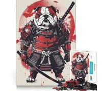 Puzzle "Pull Dog Warrior Japan" per ragazzi, 1000 pezzi, stimola la memoria, gioco da interno, immagine da assemblare, regalo per le vacanze (50x75cm)