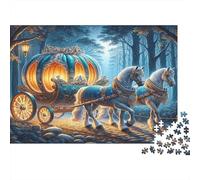 Puzzle Pumpkin Carriage Night 52x38cm 1000 Pieces per Adulti Ragazzi Famiglia Serata Gioco Decorazione Casa Regalo Compleanno Natale Attivita Rilassante