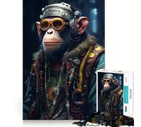 Puzzle Punk Chimp da 1000 pezzi per adolescenti, gioco che stimola la logica e allevia lo stress, con bordi di qualità, ideale come regalo di Babbo Natale (50x75cm)