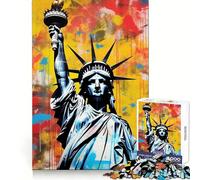 Puzzle punk della Statua della Libertà, difficile da realizzare, per adulti, 1000 pezzi, gioco di logica, legame familiare, taglio di precisione, sorpresa a sorpresa 38x26cm