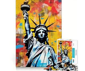 Puzzle punk della Statua della Libertà per ragazzi, 1000 pezzi, gioco di logica, divertimento al chiuso, bordi precisi, pezzo da collezione 50x75cm