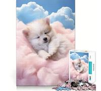 Puzzle "Puppy Dreamland" per ragazzi, 1000 pezzi, gioco intelligente per tutta la famiglia, assemblaggio con motivo "Santa Wish Pick" (38x26cm)