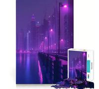 Puzzle Purple City per adulti, 1000 pezzi, rompicapo per la mente, assemblaggio lento, regalo perfetto (38x52cm)