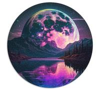 Puzzle Purple Moon da 1000 pezzi, rompicapo rotondo da 1000 pezzi, gioco per adulti, attività interattiva per famiglie, 67,5x67,5 cm