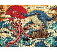 puzzle, puzzle 1500 pezzi per Adulti con Poster Incluso, Puzzles Legno per Gioco Familiare, Gioco Educativo e Antistress, Decorazione Parete Casa, Regalo Compleanno, 87 x 57 cm Giappone animale w0-736