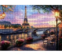 puzzle, puzzle 1500 pezzi per Adulti con Poster Incluso, Puzzles Legno per Gioco Familiare, Gioco Educativo e Antistress, Decor Casa, Regalo Compleanno, 87 x 57 cm Torre ferro Cielo notturno w0-862