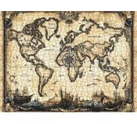 puzzle, puzzle 1500 pezzi per Adulti con Poster Incluso, Puzzles Legno per Gioco Familiare, Gioco Educativo e Antistress, Decorazione Parete Casa, Regalo Compleanno, 87 x 57 cm Retro mappa w0-192