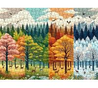 puzzle, puzzle 3000 pezzi per Adulti con Poster Incluso, Puzzles Legno per Gioco Familiare, Gioco Educativo e Antistress, Decor Casa, Regalo Compleanno, 122 x 81 cm paesaggio quattro stagioni-2 w0-418