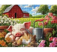 puzzle, puzzle 4000 pezzi per Adulti con Poster Incluso, Puzzles Legno per Gioco Familiare, Gioco Educativo e Antistress, Decor Casa, Regalo Compleanno, 141.5 x 87.5 cm azienda agricola maiale w0-669