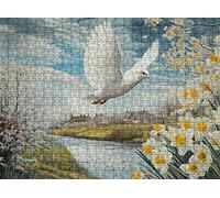 puzzle, puzzle 4000 pezzi per Adulti con Poster Incluso, Puzzles Legno per Gioco Familiare, Gioco Educativo e Antistress, Decor Parete Casa, Regalo Compleanno, 141.5 x 87.5 cm Piccione fiore w0-195