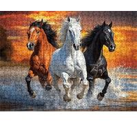 puzzle, puzzle 5000 pezzi per Adulti con Poster Incluso, Puzzles Legno per Gioco Familiare, Gioco Educativo e Antistress, Decor Parete Casa, Regalo Compleanno, 156.5 x 105.5 cm cavallo Tramonto w0-528