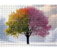 puzzle, puzzle 6000 pezzi per Adulti con Poster Incluso, Puzzles Legno per Gioco Familiare, Gioco Educativo e Antistress, Decor Casa, Regalo Compleanno, 179.5 x 105.5 cm quattro stagioni Albero w0-845