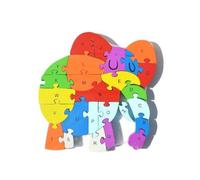 Puzzle, Puzzle Educativo in legno, Animali e veicoli, 25 x 20 cm, Numeri e lettere Alfabeto, Multicolore (Elefanta)