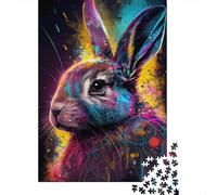 Puzzle quadrati colorati da 1000 pezzi a forma di coniglio per adulti, puzzle di carta per l'intrattenimento della famiglia, giocattoli da 38x26 cm/1000 pezzi