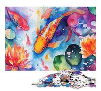 Puzzle quadrati colorati da 1000 pezzi con motivo a loto per adulti e puzzle in legno, gioco educativo, 1000 pezzi (75x50 cm)