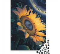 Puzzle quadrati con girasoli dell'universo da 500 pezzi per adulti e puzzle in legno per regali di Natale 500 pezzi (52x38 cm)
