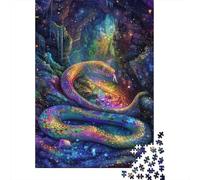 Puzzle quadrati creativi a forma di serpente colorato da 500 pezzi per adulti e puzzle in legno, gioco impegnativo, 500 pezzi (52x38 cm)