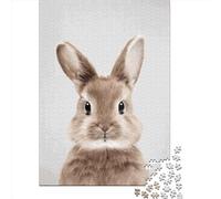 Puzzle quadrati creativi colorati a forma di coniglio da 1000 pezzi per adulti e puzzle di carta, gioco intellettuale, 38x26 cm/1000 pezzi