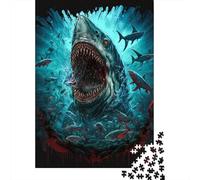 Puzzle quadrati creativi colorati da 1000 pezzi a forma di squalo per adulti e puzzle di carta, gioco educativo per adulti, 38x26 cm/1000 pezzi