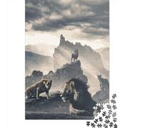 Puzzle quadrati creativi da 1000 pezzi "A Pride of Lions" per adulti e puzzle in legno, gioco intellettuale, 1000 pezzi (75x50 cm)