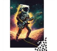 Puzzle quadrati creativi da 1000 pezzi con astronauta che suona la chitarra, 3 puzzle per adulti e puzzle di carta, gioco educativo per adulti, 38x26 cm/1000 pezzi